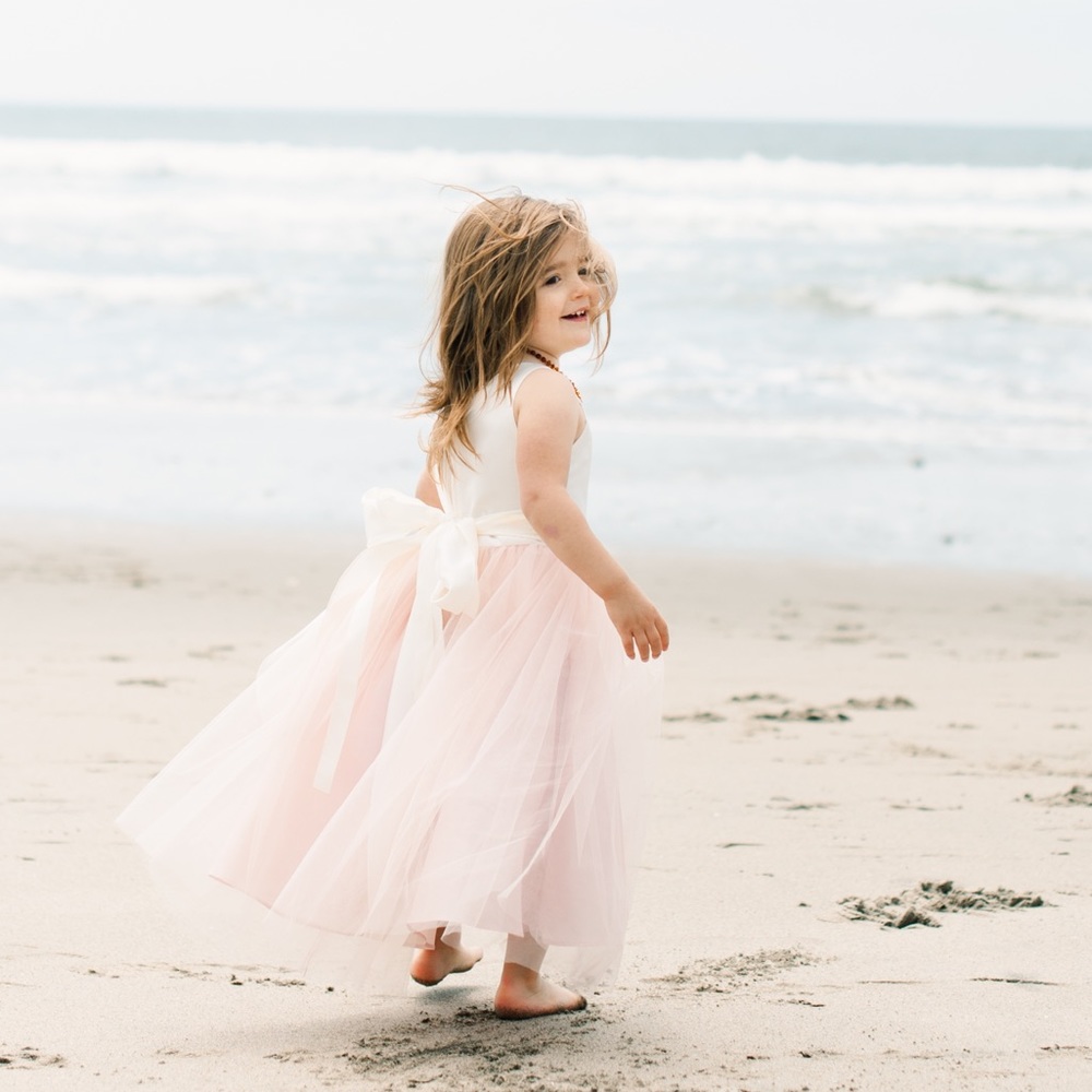 Silk Top Tulle Bottom Dress - Picture 1 of 12